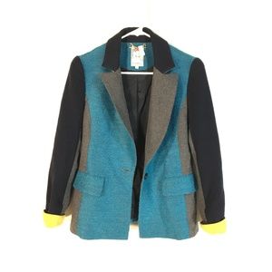 Yoana Baraschi Color-Blocked Bouclé Yarn Blazer